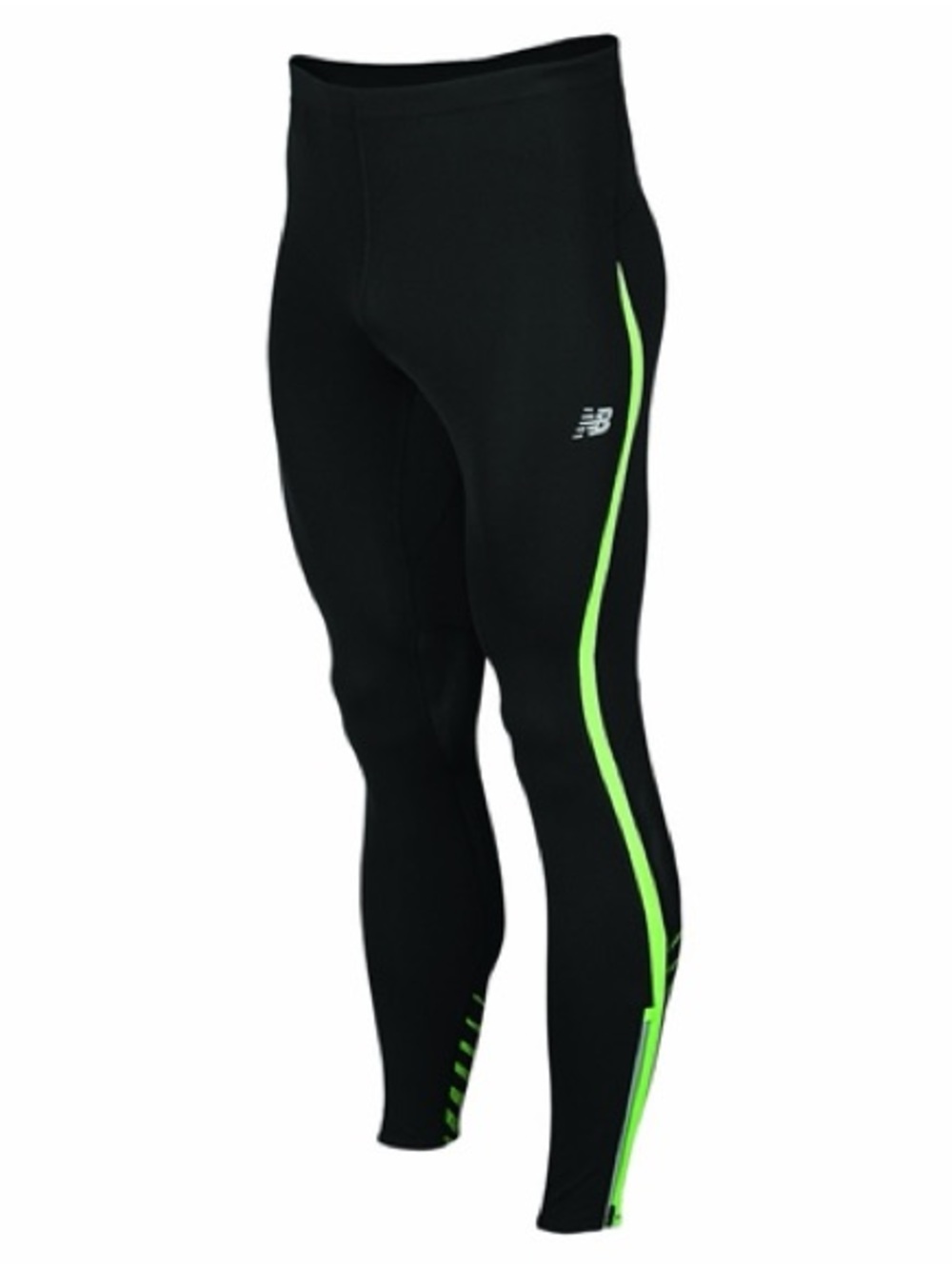 New Balance Black Tights with Neon Green Side Panels